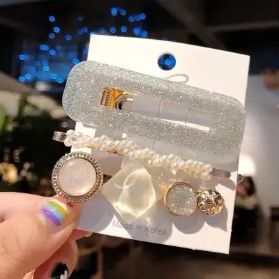 3pcs Women's Geometric Shaped Plastic Resin Hair Clip Set