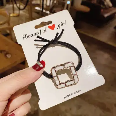 Women Minimalist Geometric Shaped Decorative Hair Rope Metal