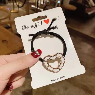 Women Minimalist Geometric Shaped Decorative Hair Rope Metal