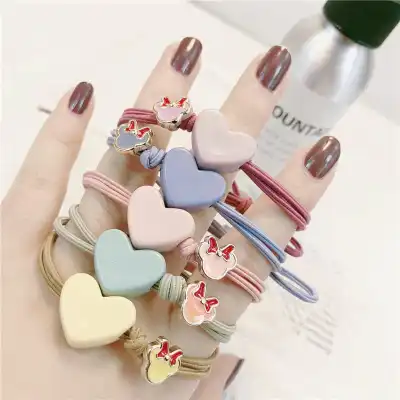Girl Simple Acrylic Elastic Hair Rope Bow Tie