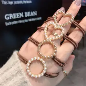 Women Minimalist Geometric Pearl Decorative Hair Rope