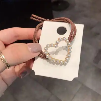 Women Minimalist Geometric Pearl Decorative Hair Rope