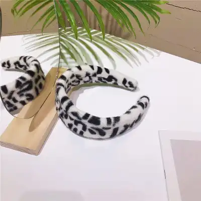 Women Fashion Leopard Print Wide Edge Fabric Headband