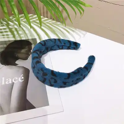 Women Fashion Leopard Print Wide Edge Fabric Headband