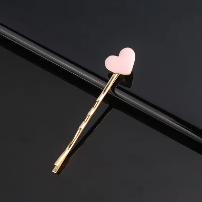 Girl Cute Heart Shaped Alloy Decorative Hair Pin