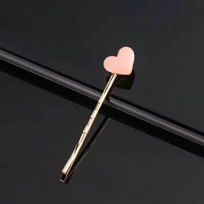 Girl Cute Heart Shaped Alloy Decorative Hair Pin