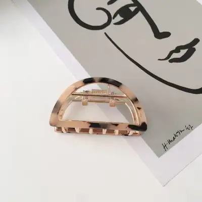 Women Simple Semicircle Hollow Out Acetate Hair Claw Clip