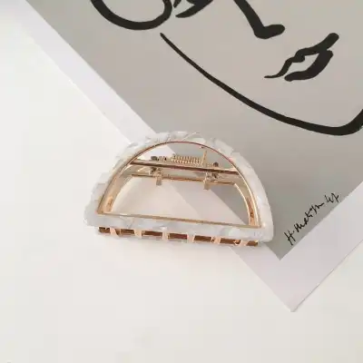 Women Simple Semicircle Hollow Out Acetate Hair Claw Clip