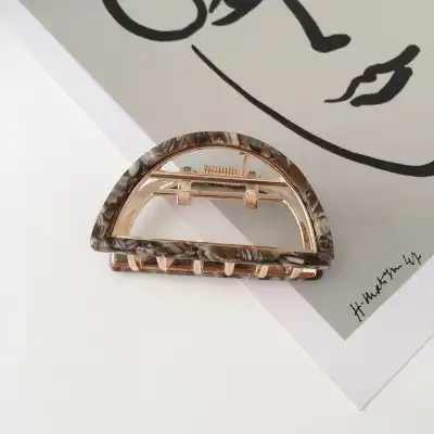 Women Simple Semicircle Hollow Out Acetate Hair Claw Clip