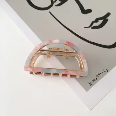 Women Simple Semicircle Hollow Out Acetate Hair Claw Clip
