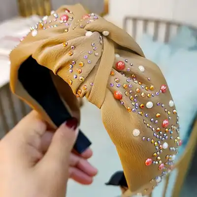 Women Fashion Cross Design Fabric Headband U Shape