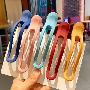 Women Simple Solid Color Geometric Resin Hair Claw