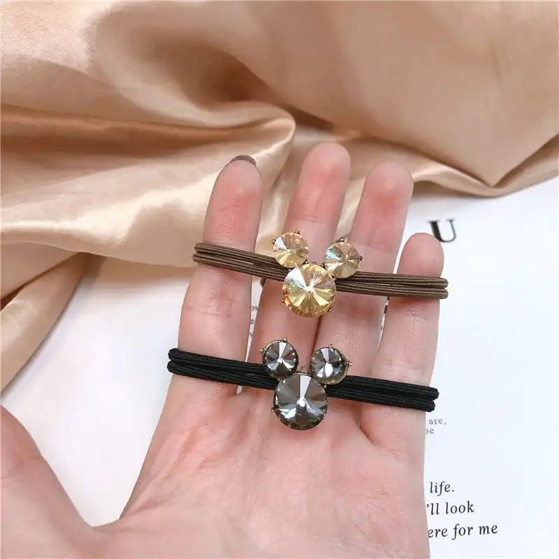 Girl Cute Mickey Head Shaped Decorative Hair Tie Vintage Alloy