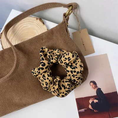 Women Fashion Leopard Print Fabric Hair Tie
