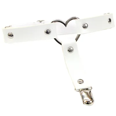 Punk Heart Shape Rivet Decor Street Dance Leather Leg Ring