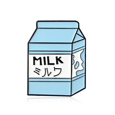Carton Milk Coffee Cup Shape Brooch Unisex Alloy