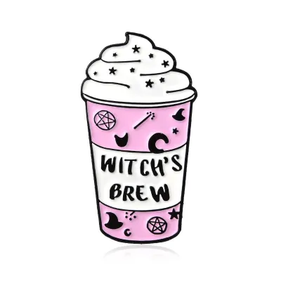 Carton Milk Coffee Cup Shape Brooch Unisex Alloy