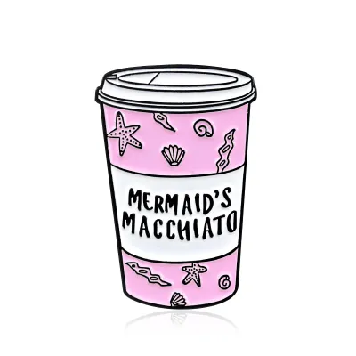 Carton Milk Coffee Cup Shape Brooch Unisex Alloy