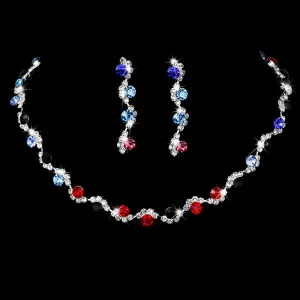 Bride Fashion Rhinestone Decorative Necklace And Earrings Set, Women's Copper Claw Chain