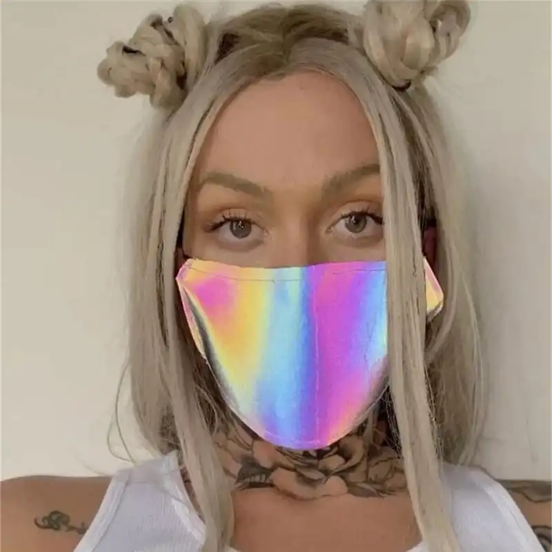 Women Unique Colorful Reflections Face Mask for Party Halloween