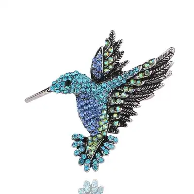 Unique Rhinestone Hummingbird Shaped Decorative Brooch for Women
