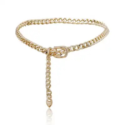 Women Minimalist Thick Chain Design Belt Body Chain, Aluminum Leisure Style
