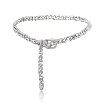 Women Minimalist Thick Chain Design Belt Body Chain, Aluminum Leisure Style