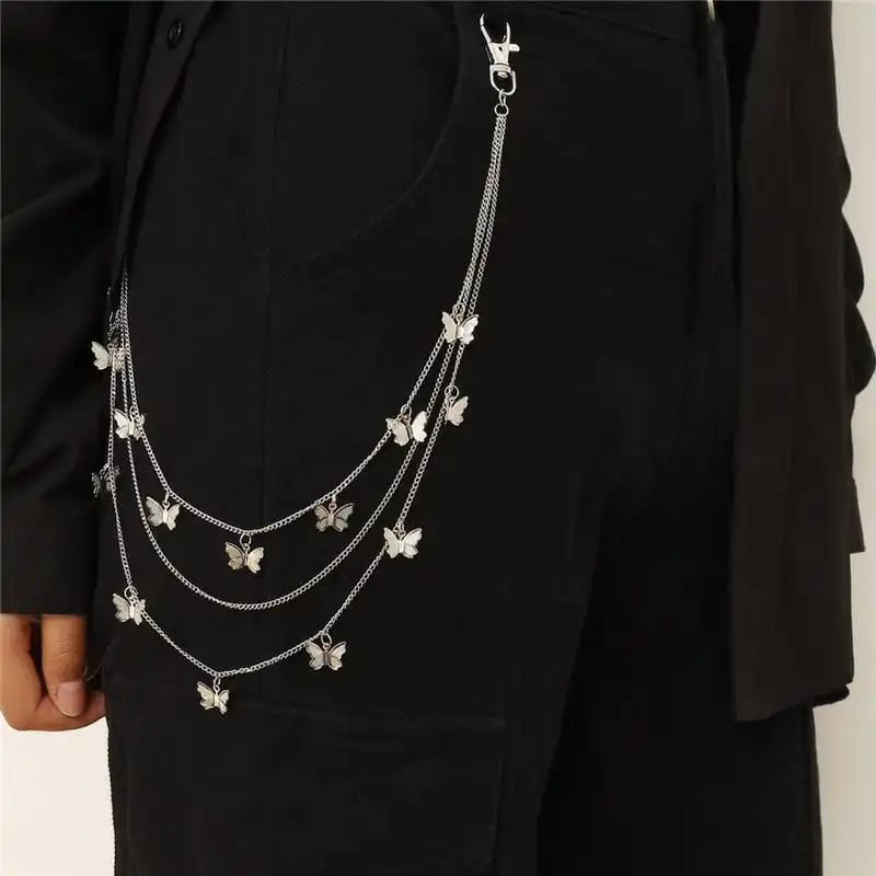 Women Fashion Butterfly Decorative Metal Waist Chain Simple Style