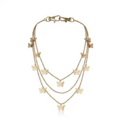 Women Fashion Butterfly Decorative Metal Waist Chain Simple Style