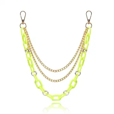 Women Punk Style Acrylic Aluminum Waist Chain Adjustable 60-80cm
