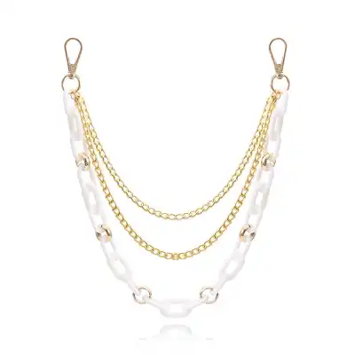 Women Punk Style Acrylic Aluminum Waist Chain Adjustable 60-80cm