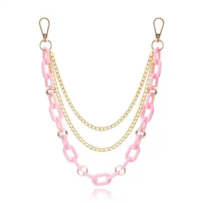 Women Punk Style Acrylic Aluminum Waist Chain Adjustable 60-80cm