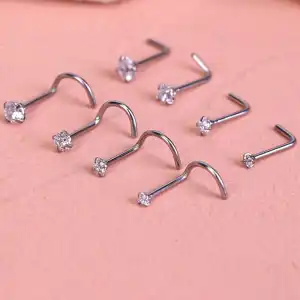 Unique Geometric Stainless Steel Nose Stud Piercing Jewelry Unisex