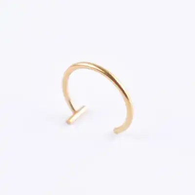 Solid Color Lip Ring Stainless Steel Unisex U Shape