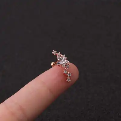 Women Fashion Zircon Star Decorative Ear Stud