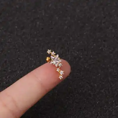 Women Fashion Zircon Star Decorative Ear Stud