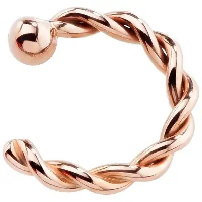 Women Fashion Twist Design Gold Plated Copper Geometric Nose Ring