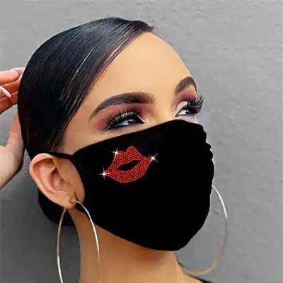 Fashion Rhinestone Decoration Mask Can Be Matched With Filter Element