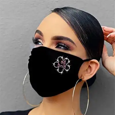 Fashion Rhinestone Decoration Mask Can Be Matched With Filter Element