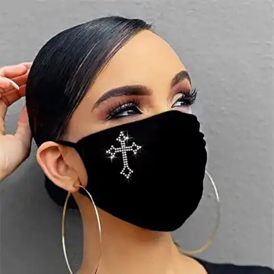Fashion Rhinestone Decoration Mask Can Be Matched With Filter Element