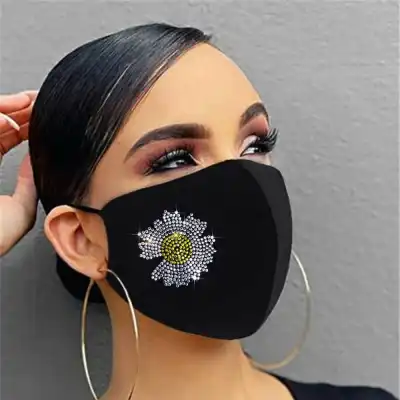 Fashion Rhinestone Decoration Mask Can Be Matched With Filter Element