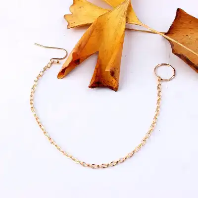 Unisex Geometric Exotic Metal Ear Hook Nose Ring Chain