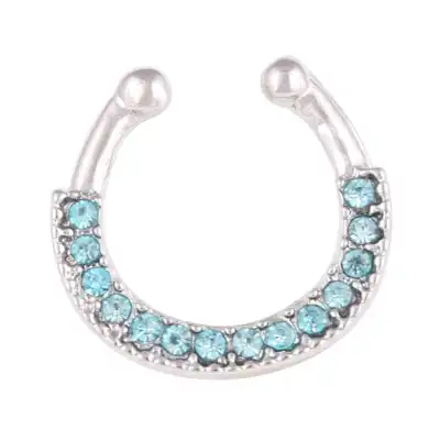 Fashion Rhinestone Decoration U-shaped Nose Ring Unisex Geometric Alloy