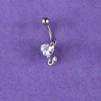 Fashion Devil Shape Zircon Decorative Stainless Steel Body Piercing Jewelry Unisex