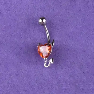 Fashion Devil Shape Zircon Decorative Stainless Steel Body Piercing Jewelry Unisex