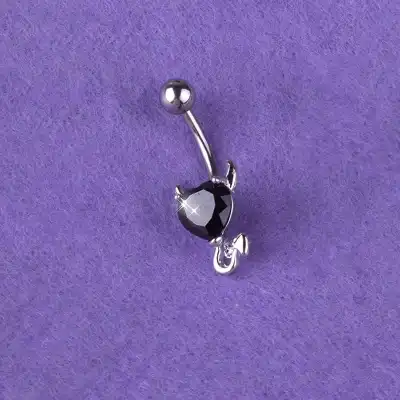 Fashion Devil Shape Zircon Decorative Stainless Steel Body Piercing Jewelry Unisex