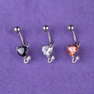 Fashion Devil Shape Zircon Decorative Stainless Steel Body Piercing Jewelry Unisex