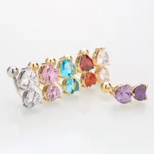 Fashion Heart Shape Zircon Decorative Body Piercing Jewelry