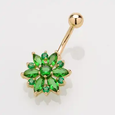Fashion Zircon Decorative Body Piercing Jewelry for Women Copper Micro-Set Floral