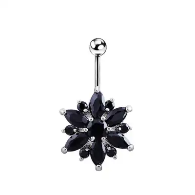 Fashion Zircon Decorative Body Piercing Jewelry for Women Copper Micro-Set Floral